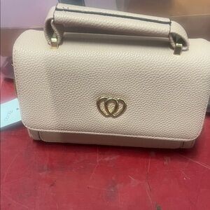Chic Cream Mini Bag with Gold Accents